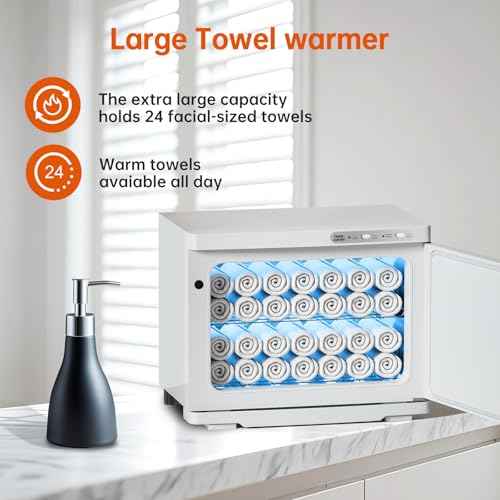 Hot Towel Warmer for Spa,2-in-1 Thermostatic Towel Heater,23L Large Capacity with Quick and All-Round Heating for Facial SPA,Beauty Salon,Esthetician and Bathroom
