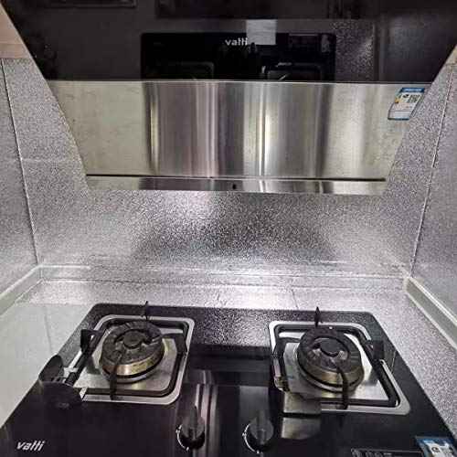 16"x354" Silver Contact Paper Metallic Look kitchen Backsplash Peel and Stick Wallpaper Oil Proof Waterproof Aluminum Foil Wall Sticker Adhesive Paper for Cabinets Shelf Liner Removable Heat Resistant