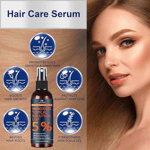 5% Minoxidil for Men & Women, Hair Beard Growth Spray with Biotin, Minoxidil Hair Growth Serum for Hair Regrowth, for Hair Loss & Thinning, make Hair Stronger Thicker -3.38 fl.oz /100ml