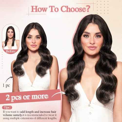 One Pieces Clip in Hair Extensions Human Hair Upgraded V-Shaped 5 Clips in Hair Extensions Human Hair Long One Piece Hairpiece for Women,16 Inch,#18P613 Gold Blonde Mixed Bleach Blonde,65g