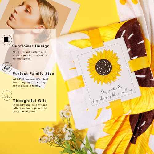 Get Well Gifts for Women: 21pcs Sunflower Gift Baskets Retirement Care Package After Surgery Recovery Gifts- Sending You Sunshine Box for Mom Wife Friends Sis Grandparents