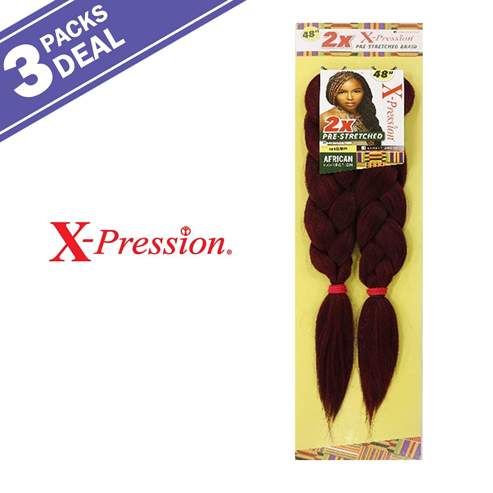 Sensationnel Synthetic Hair Braids XPRESSION 2X Pre-Stretched Braid 48" (3-Pack, 613)