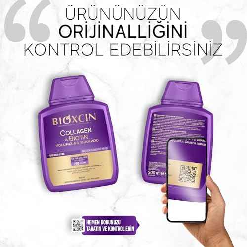 BIOXCIN Collagen Biotin Shampoo Anti-Hair Loss for All Hair Types Volumizing Herbal Formula 3-Pack 300 ML