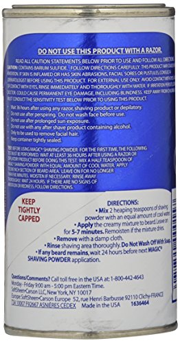 SoftSheen-Carson Magic Razorless Shaving for Men, Regular Strength Shaving Powder, for Normal Beards, formulated for Black Men, Depilatory, Helps Stop Razor Bumps, 5 oz