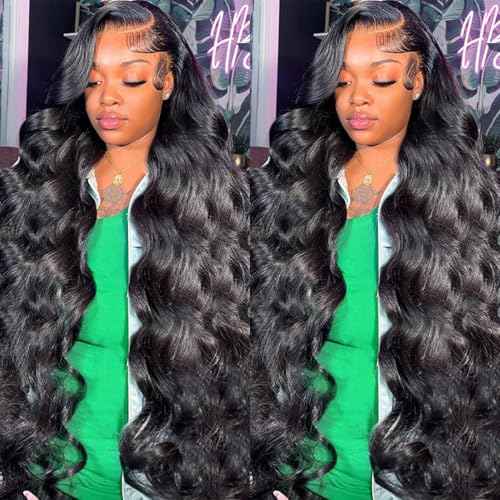GABRIELLE 30 Inch 13x6 Lace Frontal Body Wave Wigs Human Hair HD Lace Front Body Wave Wig 200 Density Pre Plucked Lace Front Human Hair Wigs for Women Glueless Wig