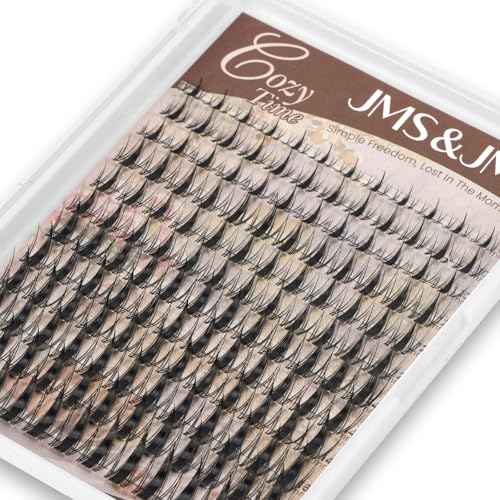 JMS&JMS Lash Clusters 144 Pcs Natural Cluster Lashes Invisible Band Manga Lashes Super Thin Band Reusable Soft & Comfortable(Fairy,8-18mix)