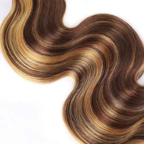 28 28 28 inch Ombre Brown Bundles 4/27 Human Hair Bundles Highlight Blonde Human Hair Bundle Double Weft 300g