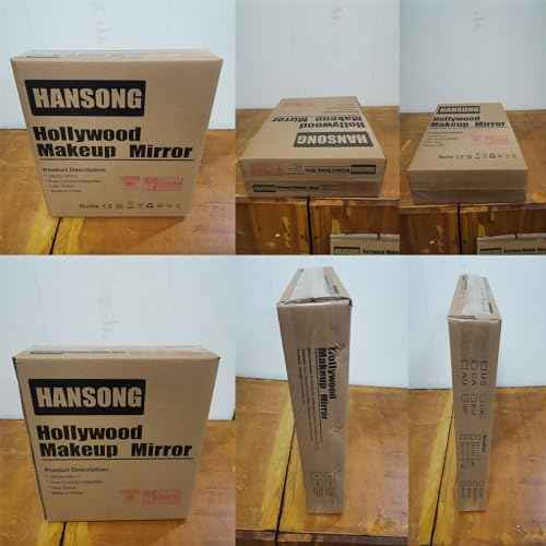 Hansong Vanity Mirror with Lights Lighted Makeup Mirror with 9 LED Bulbs Plug in Light Up Makeup Mirror with Lights 360 Rotation with 10x Magnifying Mirror Tabletop
