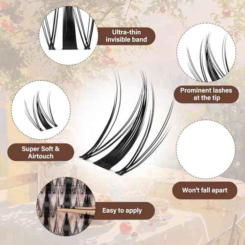 JMS&JMS Lash Clusters 144 Pcs Natural Cluster Lashes Invisible Band Manga Lashes Super Thin Band Reusable Soft & Comfortable(Fairy,8-18mix)