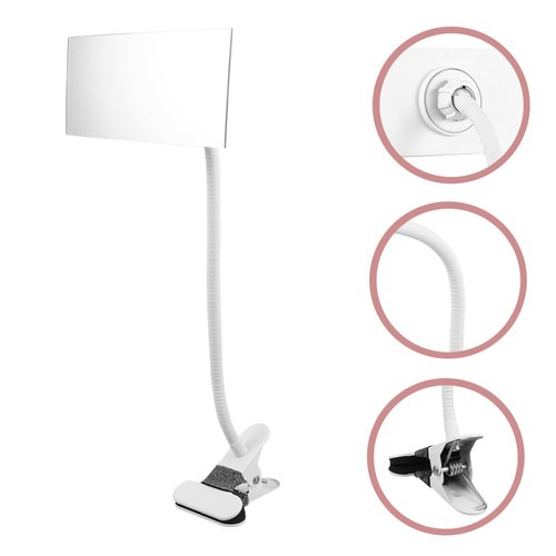 IMIKEYA Clip-on Desk Mirror Anti-Peeping Makeup Mirror Wall Mountable for Office Cubicle Dressing Room Computer Desk Rear View
