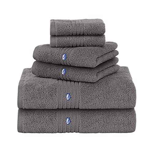 Southern Tide Oversized Bath Towel ? 33" x 65" ? Plush, Absorbent Cotton Blend with Intelliweave¢â ? Low Lint, Fade Resistant, Embroidered Skipjack Logo ? Soft Coastal Comfort ? Grey