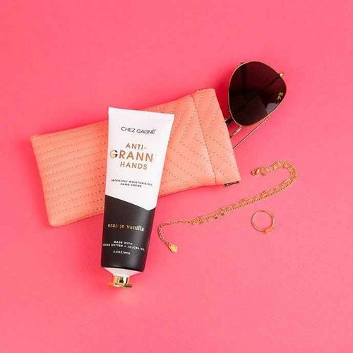 Chez Gagné Intensely Moisturizing Vegan Hand Cream (3.4oz) Jojoba Oil Cocoa Butter- Non-Greasy, Fast-Absorbing, Made In US - Anti-Granny Hands (3.4oz, Orange Vanilla)