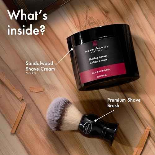 The Art of Shaving Icon Duo Kit ? Sandalwood Shaving Cream (5 oz) and Shaving Brush ? Prevents Shaving Burn for the Perfect Shave ? Suitable for All Skin Types