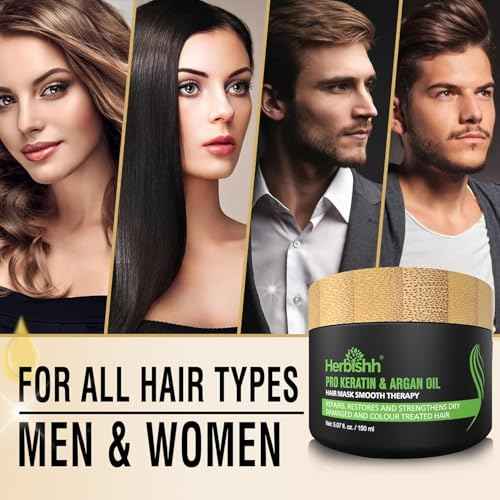 Combo Pack - Herbishh Shampoo for Gray Hair + Argan Intense Hair Mask - Long-lasting Dye Shampoo, Colors in Minutes - 500 Ml - Stimulates Dry, Frizzy Hair (Light Brown)