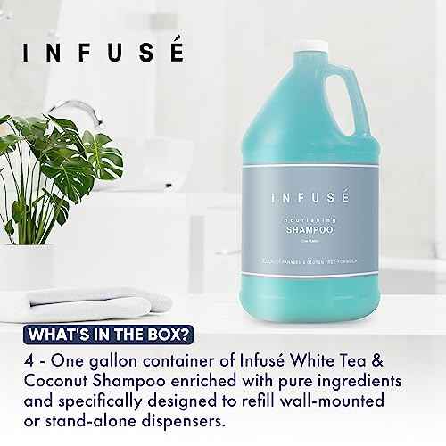 Terra Pure Infuse Hotel Shampoo | 1 Gallon | Designed to Refill Soap Dispensers (Set of 4)