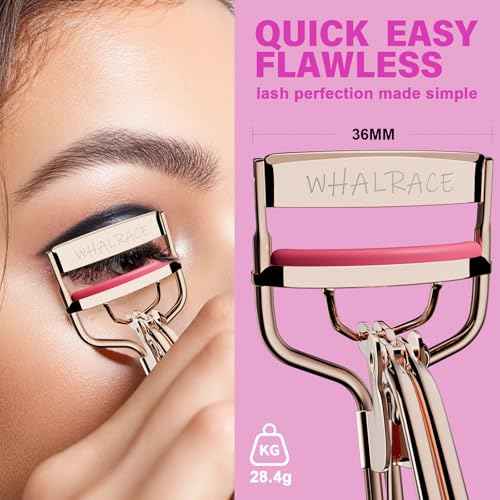 Eye Lash Curler with 6 Replacement Pads, Whalrace Eyelash Curlers Superior Curling Effect, Beautiful and Easy to Identify, Christmas Gifts for Her -Rose Gold Purple Red