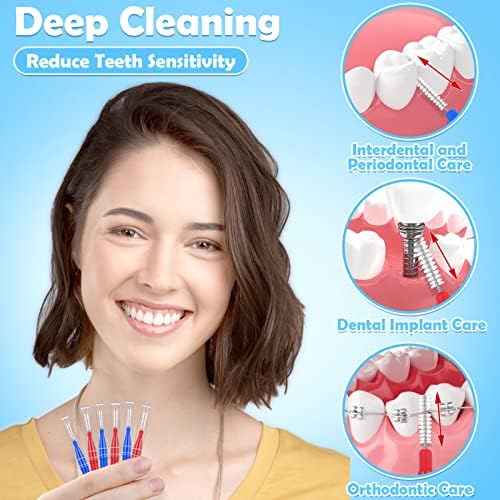 120Pcs Interdental Brushes 2 Sizes, 360¡Æ Bendable Soft Bristles Braces Brush Dental Brushes Between Teeth Gum Interdental Brushes for Gum Braces Oral Teeth Cleaning Tool