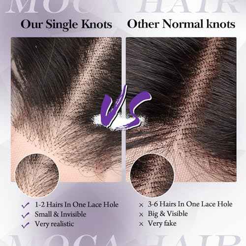 5x5 HD Lace Closure 16 Inch, SKINLIKE 0.095mm Ultra-thin Invisible Real Swiss Lace Closure Only,Straight RAW Virgin Human Hair Single Knot Pre-Plucked with Baby Hair