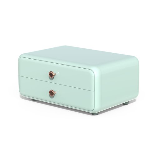 Aiabaleaft Makeup Organizer Cosmetics Makeup Storage Box Skincare Organizers Waterproof and Dustproof with Cover Cosmetic Display Case (Light Green C)