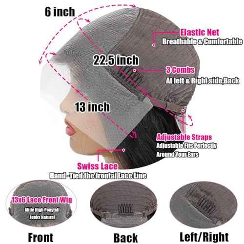 28 Inch 13x6 Body Wave Lace Front Wigs Human Hair Pre Plucked Glueless Wigs Human Hair 180% Density Body Wave 13x6 HD Transparent Frontal Wigs Lace Front Wigs for Women