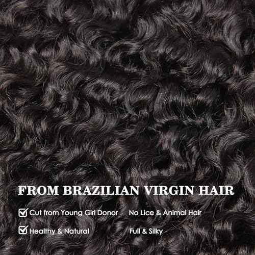 WEQUEEN Burmese Curly Bundles Human Hair 16A Brazilian Virgin Hair 16 Inch Thick Weave Natural Black