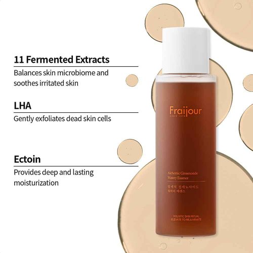Fraijour Alchemic Ginsenoside Watery Essence – Revitalizing Essence with Ginseng & 11 Fermented Extracts, Balances Skin, Boosts Elasticity & Glow, Anti-Aging, 8.45 fl. oz.