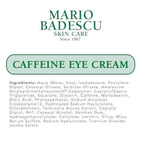 Mario Badescu Caffeine Eye Cream for All Skin Types | Visibly Decreases Dark Circles and Under Eye Bags, Formulated with Caffeine & Squalane, 0.5 Oz (Pack of 1)
