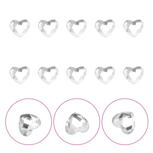 POPETPOP Heart-Shaped Teeth Gems Kit 10Pcs Crystal Tooth Jewelry Removable DIY Teeth Decoration Accessories for Unique Smile and Festive Look
