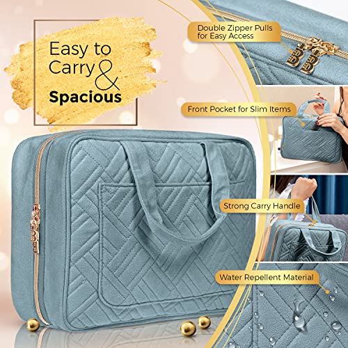 BOACAY Hanging Travel Toiletry Bag for Women, Makeup Bag, Bathroom & Shower Organizer Kit for Accessories, Cosmetics, Travel Essentials