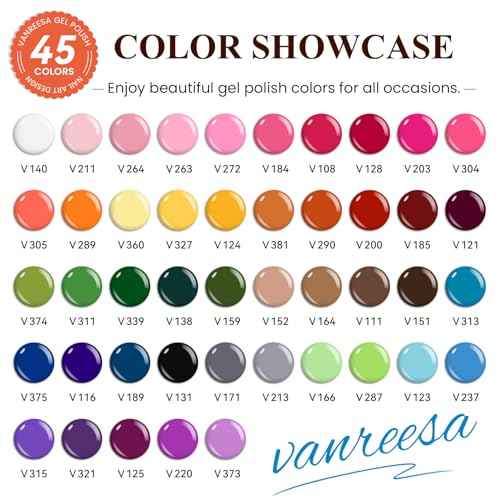 VANREESA Gel Nail Polish Kit with U V Light and Nail Drill Kit 75 Pcs Gel Polish Nail Set 45 All Season Colors Nail Polish Set Base Coat & 4 Effects Top Coat Complete Nail Kit Gifts for Women