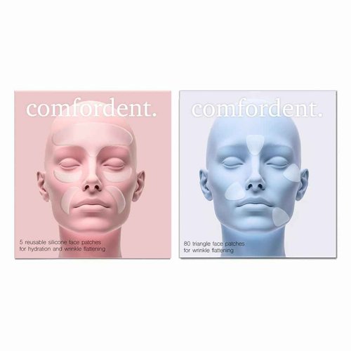 Comfordent Wrinkle Patches – 80 Triangle Tapes + 5 Reusable Silicone Face Pads Bundle