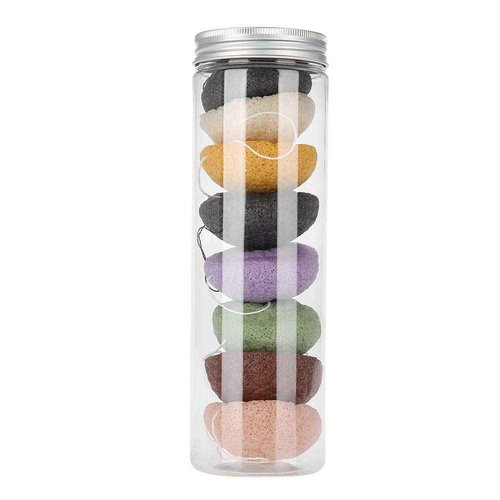 Sponge Set, 8pcs Color Round Type Wash Face Flutter Care Body Sponges Gentle Exfoliating, Deep Cleansing, for Sensitive, Oily & Prone Skin