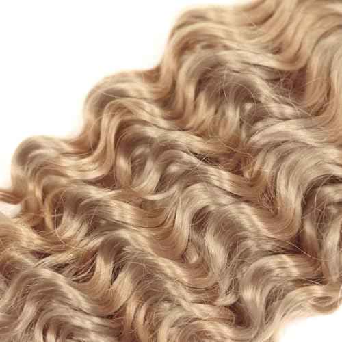 30 32 34 inch Ash Blonde Bundles #22 Deep Wave Bundle Human Hair Blonde Wet and Wavy Bundle Color #22 Hair Weave