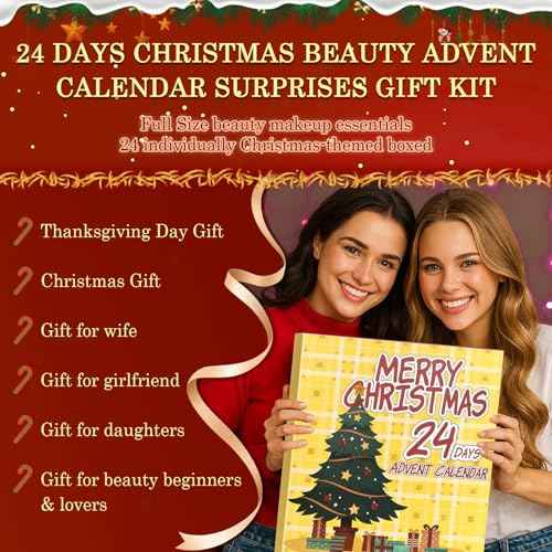 UCANBE Makeup Advent Calendar 2025, 24 Days Christams Makeup Sets For Women Gift, 2025 Xmas Countdown Calendar 24 Individually Boxed Full Make Up Kits For Teens Beauty Gift