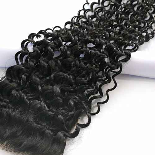 MEODI 5x5 Skinlike HD Lace Closure Only, Deep Curly 0.1mm Ultra-thin Undetectable Swiss HD Lace Clsoure Human Hair 20 Inch