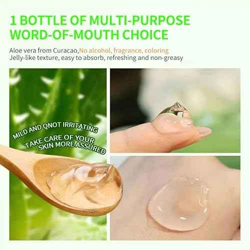 Organic Aloe Vera Gel, 100% Pure Soothing Moisturizer And Hydrating Gel, Fast Absorbing, Unscented,For Face, Body, Hair And Skin, No Alcohol And Unscented 10.5oz