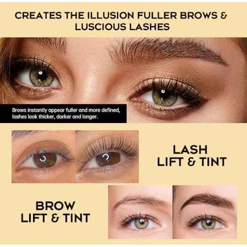 GOLLEE Lash Lift and Black Color Kit Brow Lamination Kit Black Eyelash & Eyebrow Set Eyelash Perm Kit With Detail Instruction and Complete Tools Easy For Beginner Achieve Salon-Quality at Home