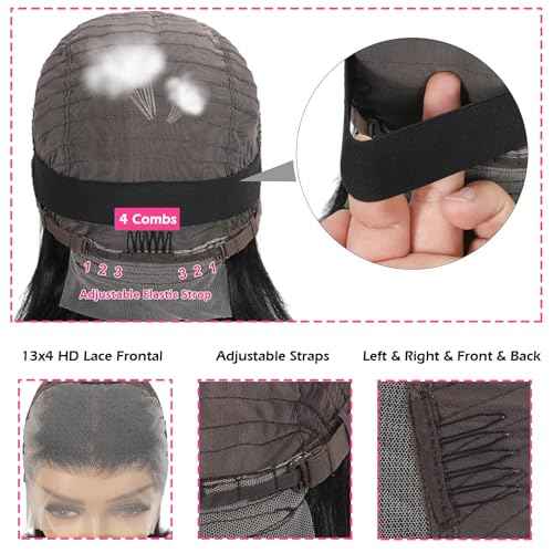 Bob Wig Human Hair Highlight Ombre 13x4 HD Transparent Lace Front Wigs 1b/27 Black and Blonde Wig Human Hair Pre Plucked with Baby Hair 180 Density Short Bob Wigs 10 Inch