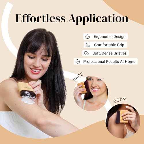 Keshima Self Tanner Brush, Large Tanning Brush for Face and Body, Kabuki Tan Applicator for Smooth and Even Coverage