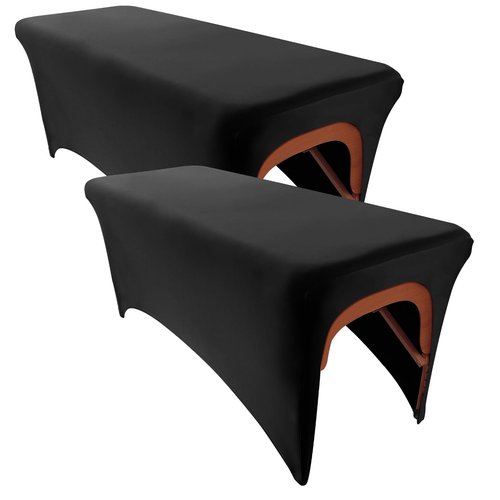 Elastic Lash Bed Cover Black Massage Table Cover Made of 90% Polyester and 10% Spandex, Spa Sheet Set for Lash Extension Bed or Massage Table（2PCS）
