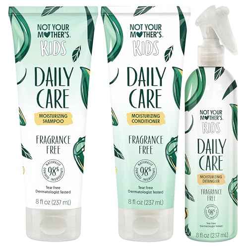 Not Your Mother's Kids Daily Care Bundle - Fragrance Free Shampoo, Conditioner, and Detangler (3-Pack) - Scent Free Hair Products for Kids