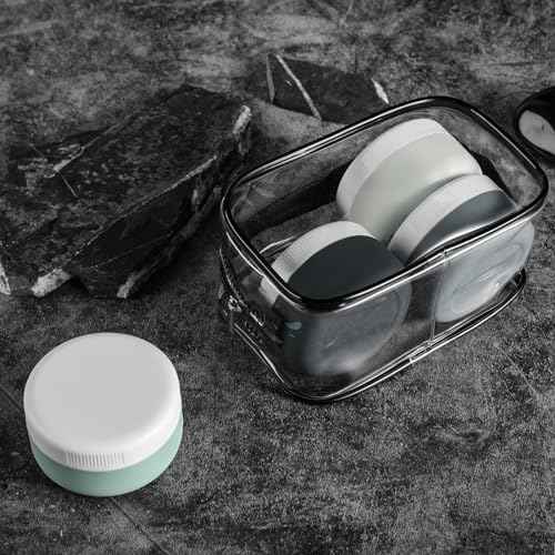Travel Containers for Toiletries, Silicone Cream Jars BPA-Free, Leak-proof 1.35oz Travel Size Containers, Portable Size Silicone Jars with Lid for Cosmetic Face Hand Body Cream (4 Pack)
