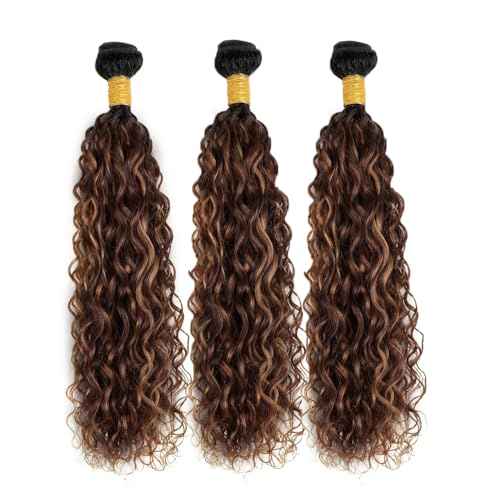 28 30 32 inch Dark Brown Bundles Human Hair #4 Water Wave Bundles Ombre Wet and Wavy Bundle Highlight Human Hair Bundle