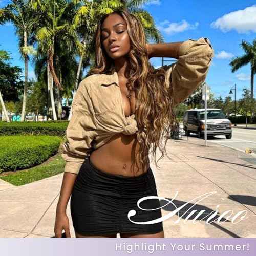12A Highlight Honey Blonde 3 Bundles with 5x5 Closure Human Hair Body Wave, #P4/27 Ombre Brown Piano Colored Weaves Brazilian Virgin Bundles With 5x5 HD Lace Closure Pre Plucked Remy 10 12 14+10