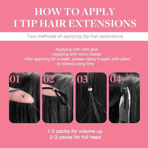 GOO GOO I Tip Hair Extensions, Real Human Hair, 20inch 100g 100S, Cold Fusion I Tip, Invisible Remy, Jet Black