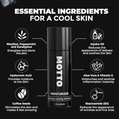 MOTTO Men's Face Moisturizer: Affordable Luxury for Refreshed Skin. ICE COLD Hydrating Cream, Lightweight & Non-Greasy for Daily Use. Soothes & Cools Instantly.