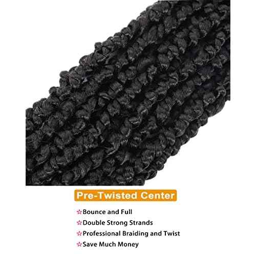 Passion Twist Hair 30 inch PreTwisted Long Passion Twist Crochet Hair Pre Looped Bohemian Curly End Crochet Hair for Black Women Yanky Passion Twist Crochet Hair Water Wave Crochet Braids Extensions