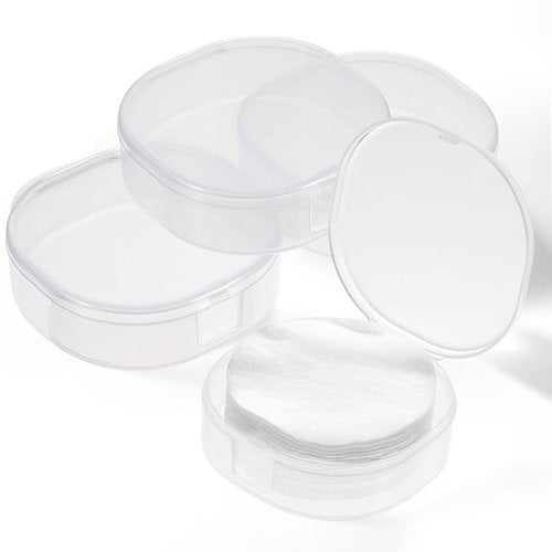 QfwdfcTrenz 4Pcs Plastic Cotton Square Holder Cosmetic Cotton Pads Holder Travel Portable Travel and Sealed for Makeup Remover Cottons Ball, White