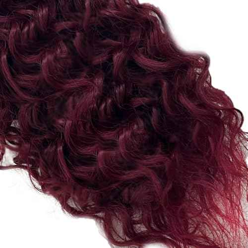 Augfst Brazilian Virgin Human Hair Bundles Burgundy 99J Water Wave Curly Human Hair Bundles 26 28 30 inch Unprocessed Brazilian Wine Red Quick Weave Hair for Black Women