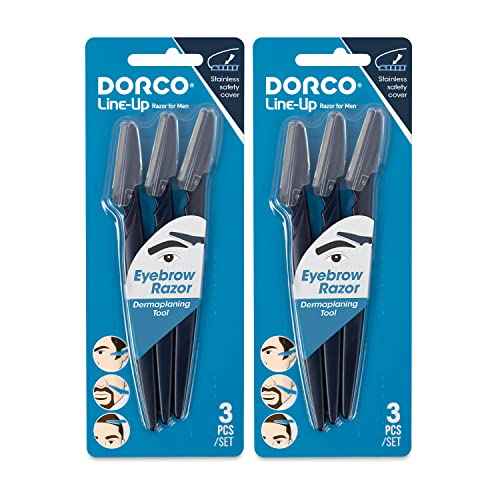 DORCO Line-Up Razor for Men - Ultimate Grooming Tool for Mustache & Beard (2 Pack)